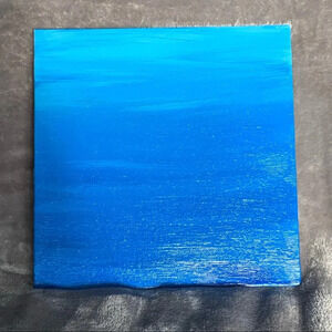 “Blues II” Original art on an 8” x 8” canvas board in various shades of blue
